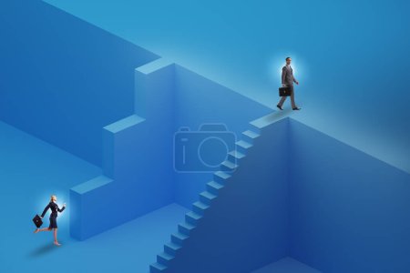 Photo for Gender inequality in the career ladder concept - Royalty Free Image