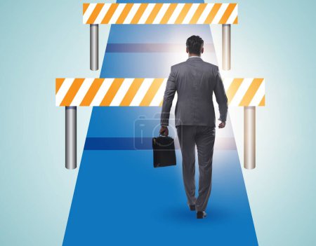 Photo for The businessman facing running barriers in challenging business - Royalty Free Image