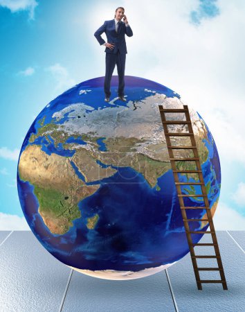 Photo for The businessman on top of the world - Royalty Free Image