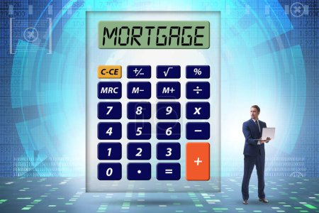 Photo for Concept of mortgage loan with the calculator - Royalty Free Image
