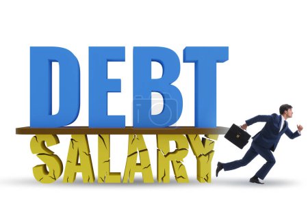 Photo for Debt and loan concept as a proportion of the salary - Royalty Free Image