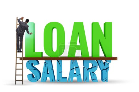 Photo for Debt and loan concept as a proportion of the salary - Royalty Free Image