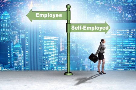 Photo for Concept of choosing self-employed versus the employment - Royalty Free Image