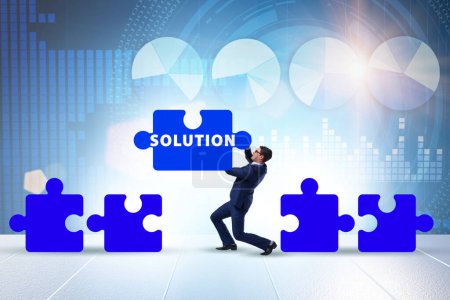 Photo for Business solution concept with the jigsaw puzzle pieces - Royalty Free Image