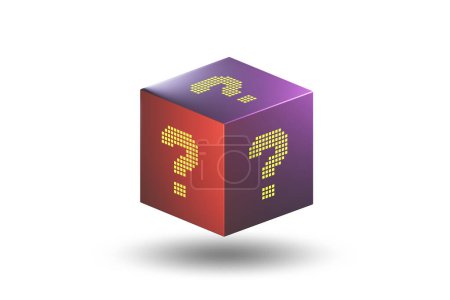 Photo for Cube with the question marks on its sides - Royalty Free Image