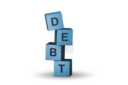 Téléchargez les photos : Loan and debt concept with the cubes - 3d rendering - en image libre de droit