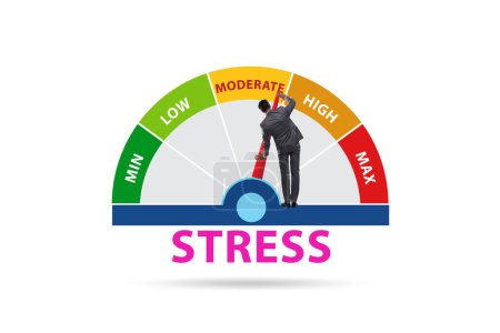 Konzept des Stressmessers mit dem Geschäftsmann