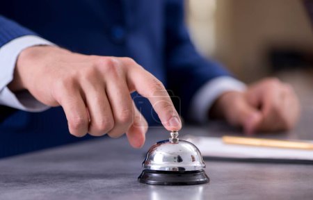 Photo for The hotel reception bell at the counter - Royalty Free Image