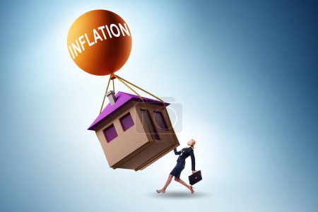 Téléchargez les photos : Concept of the housing prices inflation - en image libre de droit
