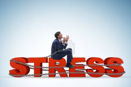 Foto de Concepto de estrés relacionado con el trabajo con el empresario - Imagen libre de derechos