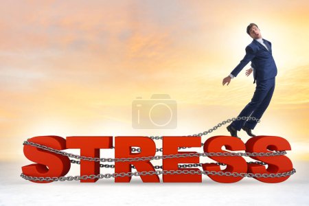 Foto de Concepto de estrés relacionado con el trabajo con el empresario - Imagen libre de derechos