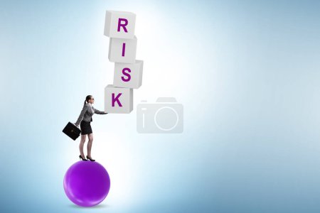 Photo for Risk management concept with the balancing businessman - Royalty Free Image