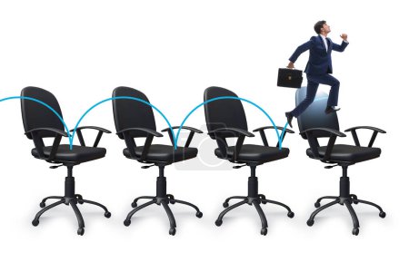 Foto de Concepto de promoción con sillas de oficina y hombre de negocios - Imagen libre de derechos