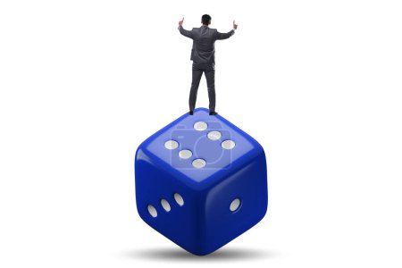 Photo for Businessman in uncertainty concept with the dice - Royalty Free Image