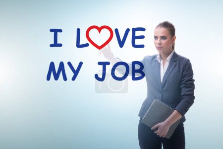 Téléchargez les photos : I love my job concept with the businesswoman - en image libre de droit