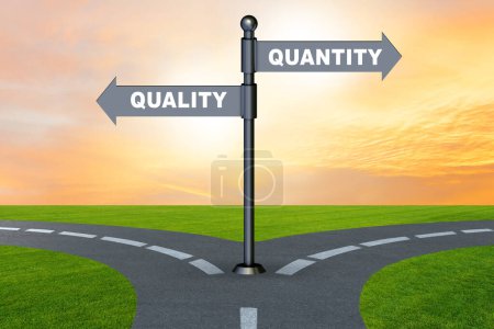 Photo for Concept of trade-off between quality and the quantity - Royalty Free Image