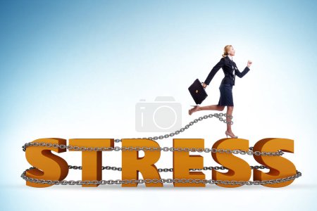 Photo for Concept of work related stress with the businesswoman - Royalty Free Image