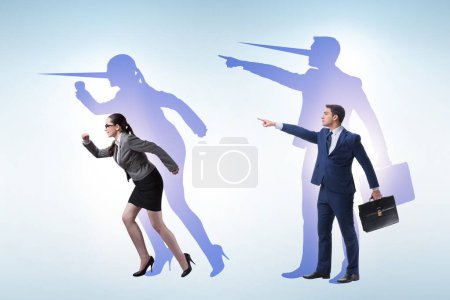 Photo for Lier concept with business people and the nose - Royalty Free Image
