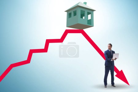 Foto de Concept of the real estate price bubble bursting - Imagen libre de derechos