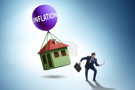 Téléchargez les photos : Concept of the housing prices inflation - en image libre de droit