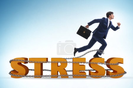 Téléchargez les photos : Concept de stress lié au travail avec l'homme d'affaires - en image libre de droit
