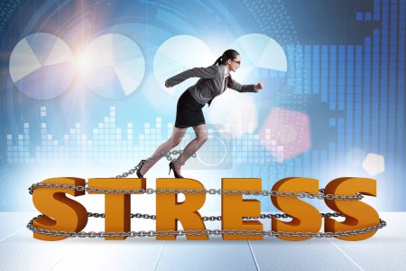 Téléchargez les photos : Concept of work related stress with the businesswoman - en image libre de droit