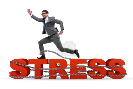 Foto de Concept of work related stress with the businessman - Imagen libre de derechos