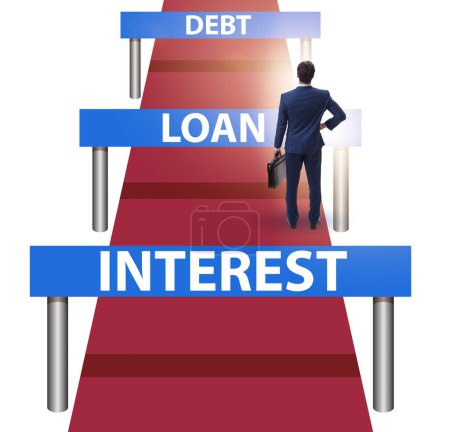 Téléchargez les photos : Concept de la dette et du prêt en activité - en image libre de droit