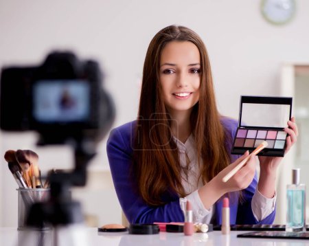 Photo for The beauty fashion blogger recording video for blog - Royalty Free Image
