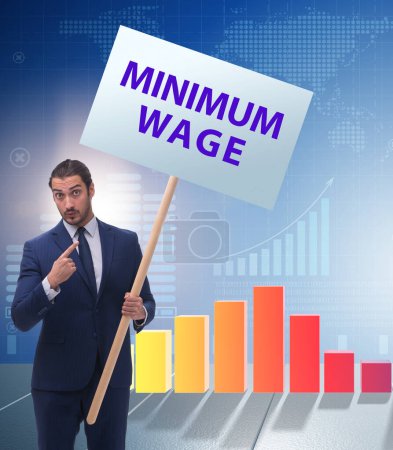 Photo for The concept of minimum wage with businessman - Royalty Free Image