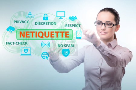 Téléchargez les photos : Concept of the etiquette and netiquette - en image libre de droit