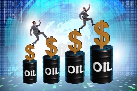 Foto de Businessman in the oil prices concept - Imagen libre de derechos