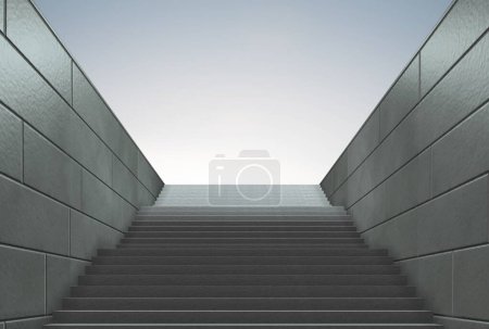Photo for The steps on staircase leading to new challenges - 3d rendering - Royalty Free Image