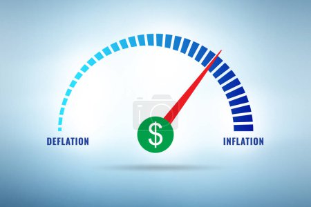 Foto de Inflación y concepto de negocio de deflación - Imagen libre de derechos