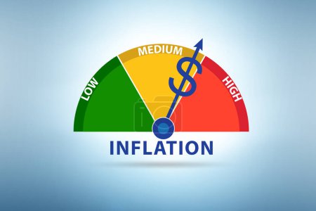 Concepto de alta inflación con el medidor