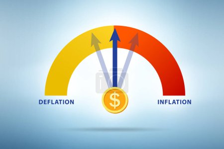 Inflation und das Geschäftskonzept Deflation