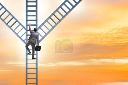 Photo for Different career path concept with the businessman - Royalty Free Image