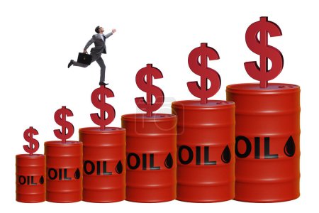 Foto de Businessman in the oil prices concept - Imagen libre de derechos