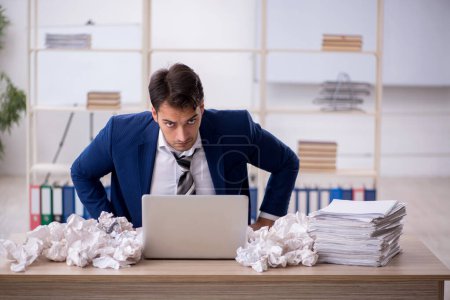 Photo for Young businessman employee in brainstorming concept - Royalty Free Image