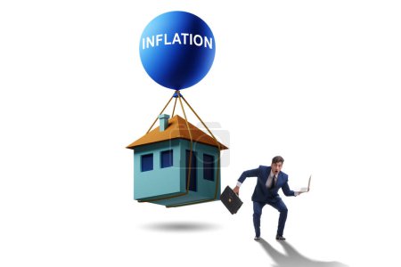 Foto de Concepto de los precios de la vivienda inflación - Imagen libre de derechos