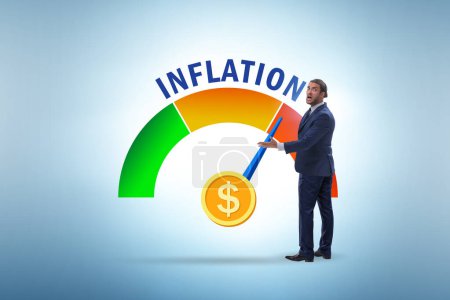 Photo for Businessman in high inflation concept - Royalty Free Image