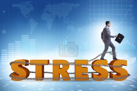 Téléchargez les photos : Concept de stress lié au travail avec l'homme d'affaires - en image libre de droit