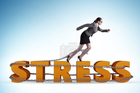 Foto de Concept of work related stress with the businesswoman - Imagen libre de derechos