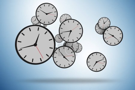 Photo for Time management concept with the clocks - Royalty Free Image