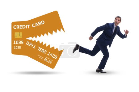 Foto de Businessman in the credit card debt concept - Imagen libre de derechos