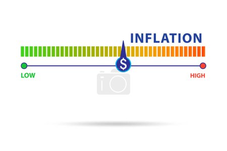Téléchargez les photos : Concept de forte inflation avec le compteur - en image libre de droit