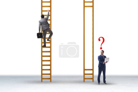 Photo for Unfair competition concept with people climbing the stairs - Royalty Free Image
