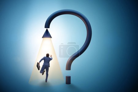 Photo for Concept with question mark and the businessman - Royalty Free Image