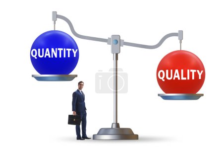 Foto de Concept of trade-off between quality and the quantity - Imagen libre de derechos