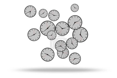 Foto de Concepto de gestión del tiempo con los relojes - Imagen libre de derechos